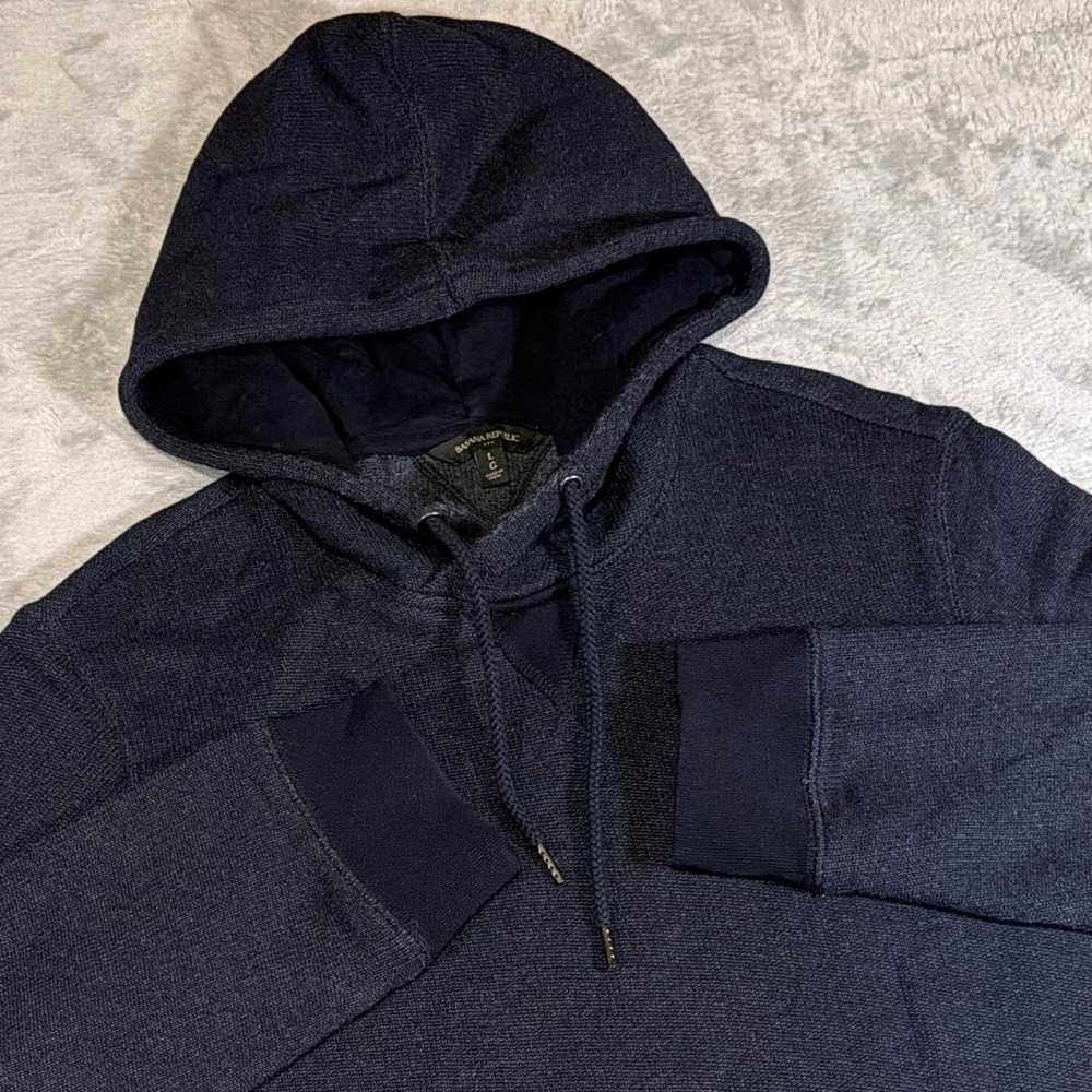 Vintage Banana Republic Deep Dive Pullover Hoodie | Navy Blue | Large